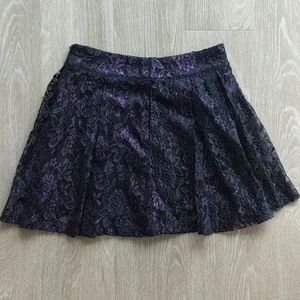 ☀️Purple Metallic Floral Skirt - XS